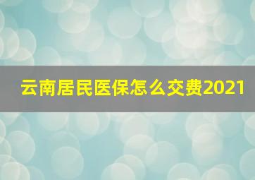 云南居民医保怎么交费2021