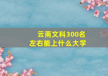 云南文科300名左右能上什么大学