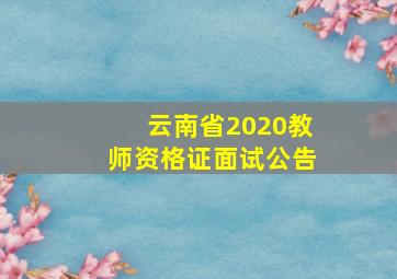 云南省2020教师资格证面试公告