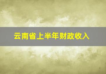 云南省上半年财政收入