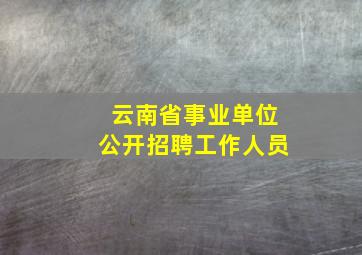 云南省事业单位公开招聘工作人员