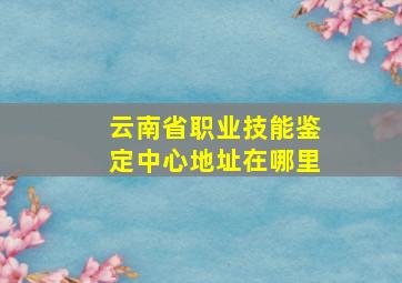 云南省职业技能鉴定中心地址在哪里