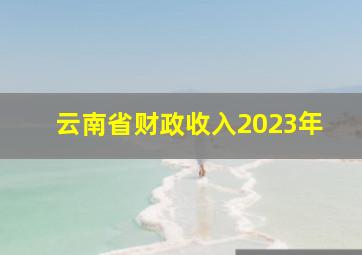 云南省财政收入2023年