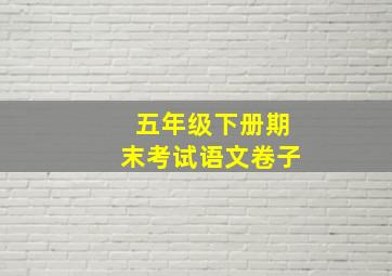 五年级下册期末考试语文卷子