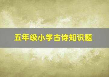 五年级小学古诗知识题