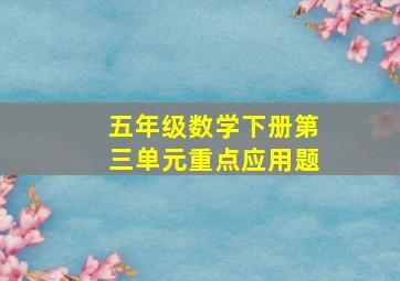 五年级数学下册第三单元重点应用题