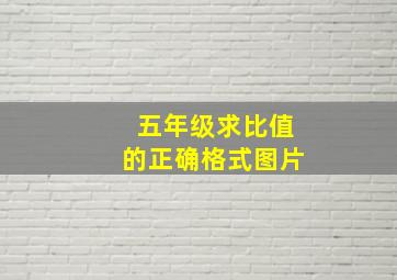 五年级求比值的正确格式图片