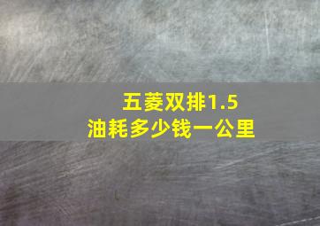 五菱双排1.5油耗多少钱一公里