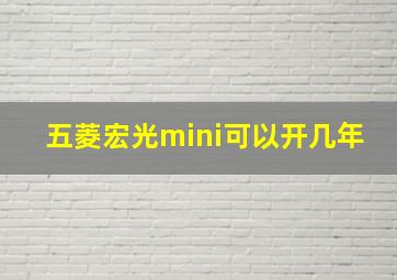 五菱宏光mini可以开几年