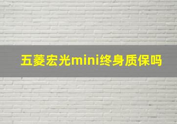 五菱宏光mini终身质保吗