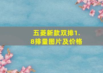 五菱新款双排1.8排量图片及价格