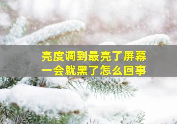 亮度调到最亮了屏幕一会就黑了怎么回事