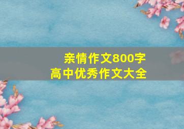 亲情作文800字高中优秀作文大全