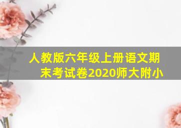 人教版六年级上册语文期末考试卷2020师大附小