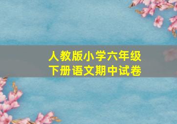 人教版小学六年级下册语文期中试卷