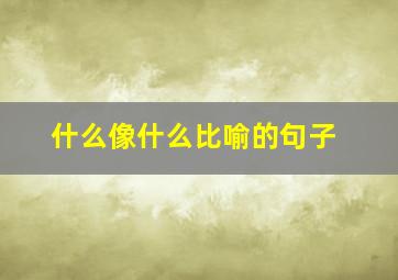 什么像什么比喻的句子