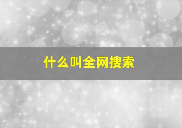 什么叫全网搜索