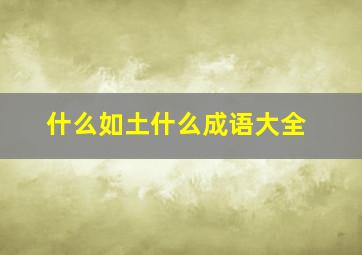 什么如土什么成语大全