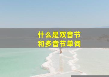 什么是双音节和多音节单词