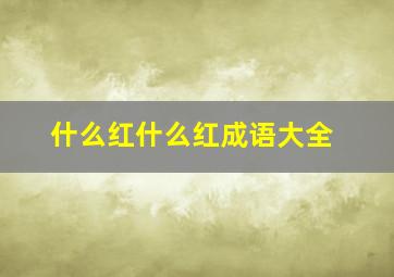 什么红什么红成语大全