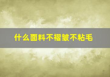 什么面料不褶皱不粘毛