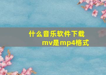 什么音乐软件下载mv是mp4格式