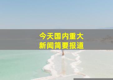 今天国内重大新闻简要报道