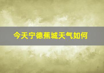 今天宁德蕉城天气如何