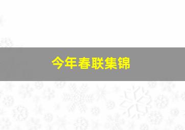 今年春联集锦