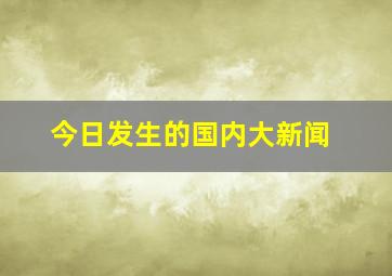 今日发生的国内大新闻