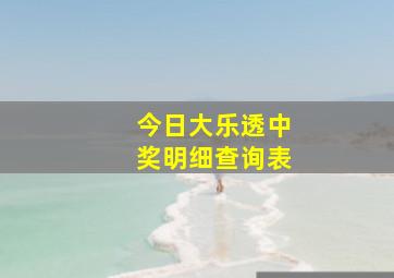 今日大乐透中奖明细查询表