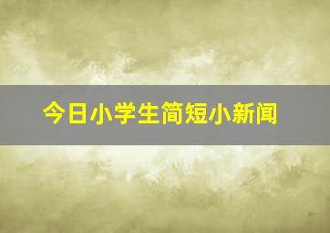 今日小学生简短小新闻