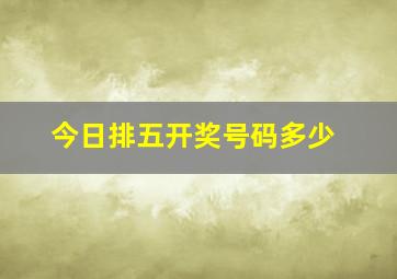 今日排五开奖号码多少