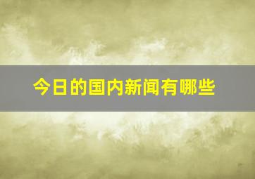 今日的国内新闻有哪些