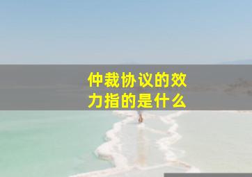 仲裁协议的效力指的是什么