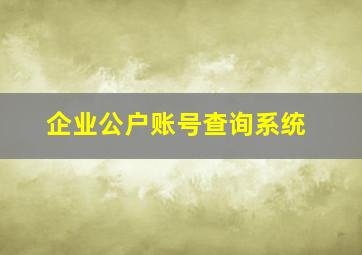 企业公户账号查询系统