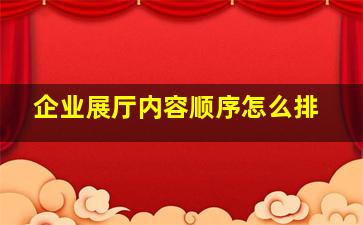 企业展厅内容顺序怎么排