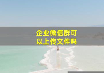 企业微信群可以上传文件吗