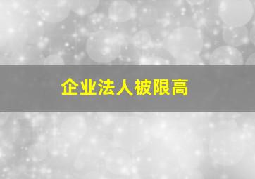 企业法人被限高