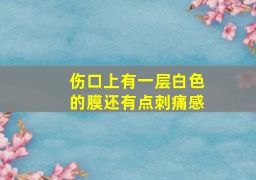 伤口上有一层白色的膜还有点刺痛感