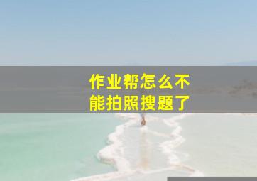 作业帮怎么不能拍照搜题了