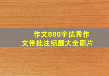 作文800字优秀作文带批注标题大全图片