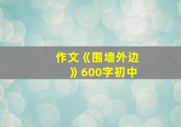 作文《围墙外边》600字初中