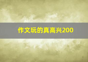 作文玩的真高兴200