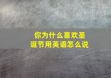 你为什么喜欢圣诞节用英语怎么说