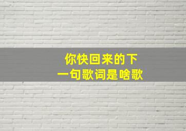 你快回来的下一句歌词是啥歌