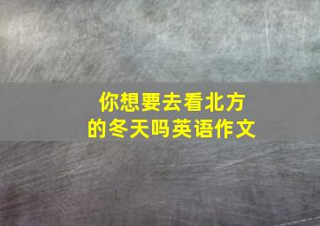 你想要去看北方的冬天吗英语作文