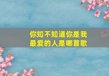 你知不知道你是我最爱的人是哪首歌