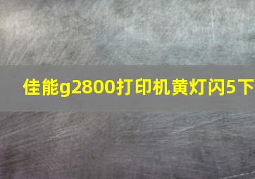 佳能g2800打印机黄灯闪5下