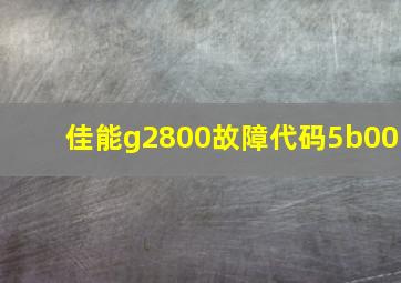 佳能g2800故障代码5b00